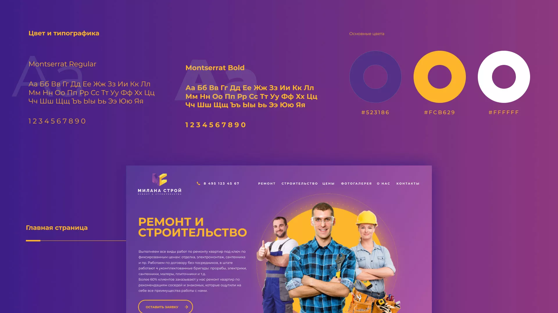 Разработка сайта строительной компании «Милана-Строй» в Наро-Фоминске