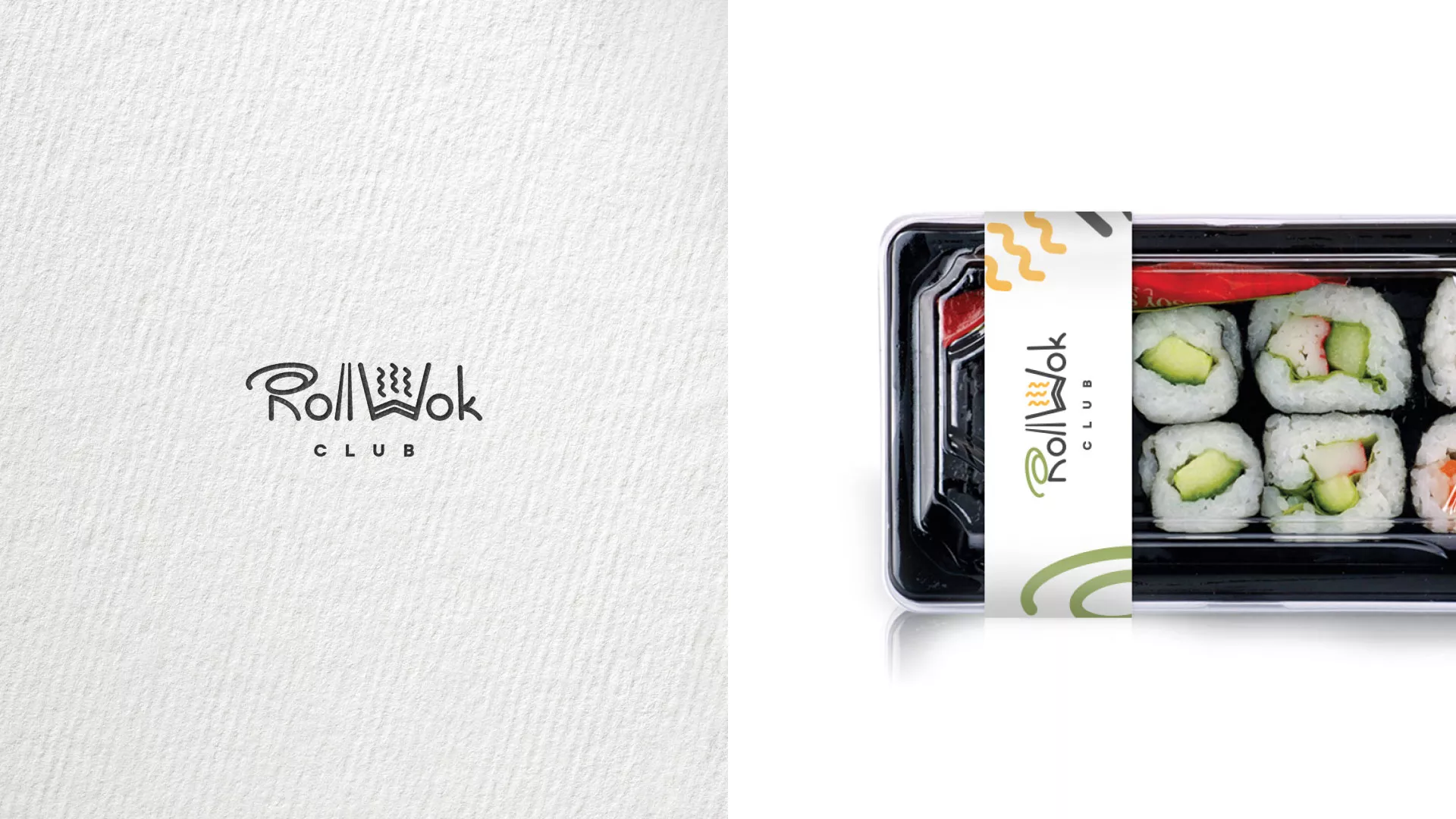 Разработка логотипа и фирменного стиля суши-бара «Roll Wok Club» в Наро-Фоминске