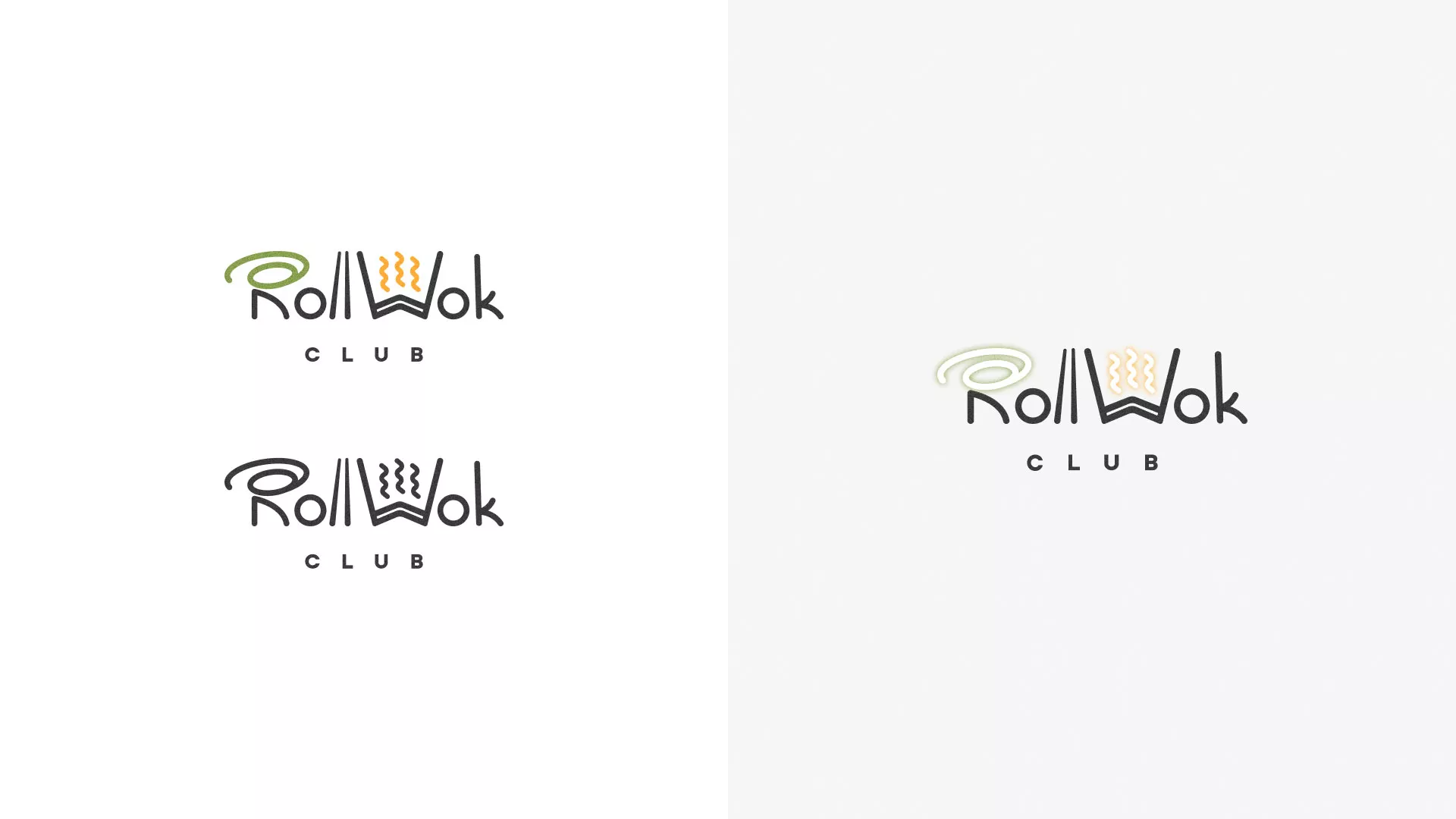 Разработка логотипа и фирменного стиля суши-бара «Roll Wok Club» в Наро-Фоминске